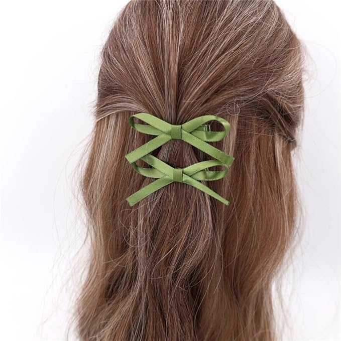 24 PCS Small Hair Ribbon Bow Fully Lined Clips for Girls Women Toddler Baby Youth Playful Hairpins Decoration Satin Bows (24 PCS Multicolors)