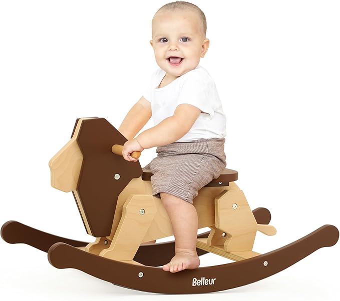 Belleur Rocking Horse for Kids 1-3 Years Old, Premium Wooden Rocking Toy for Toddlers for Indoor & Outdoor Activities, Baby Horse Riding Toy for Birthday & Visit Gifts