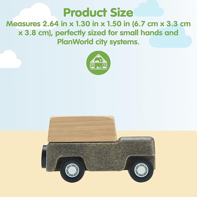 PlanToys® Grey Wagon Wooden Montessori Pull Along Toy | Early Movement, Balance and Practical Life Exploration | Eco Friendly Wagon for Indoor and Outdoor Play