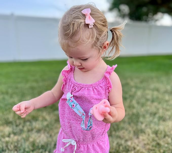 ALVABABY Pacifier Clips 8 Pack Floral Paci Clip Holder Leashes Fits Most Pacifier Binkie Styles Teethers