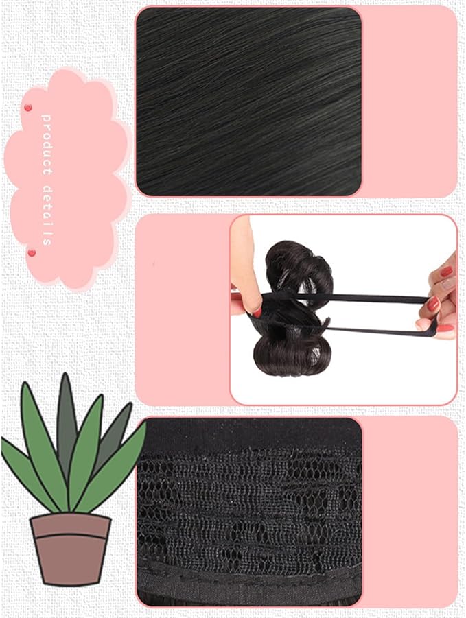 Baby Girls Wig Headwear Children's Hairband Bun Wig Hairpiece Short Curly Hair Accessory Lovely Headdress Bangs