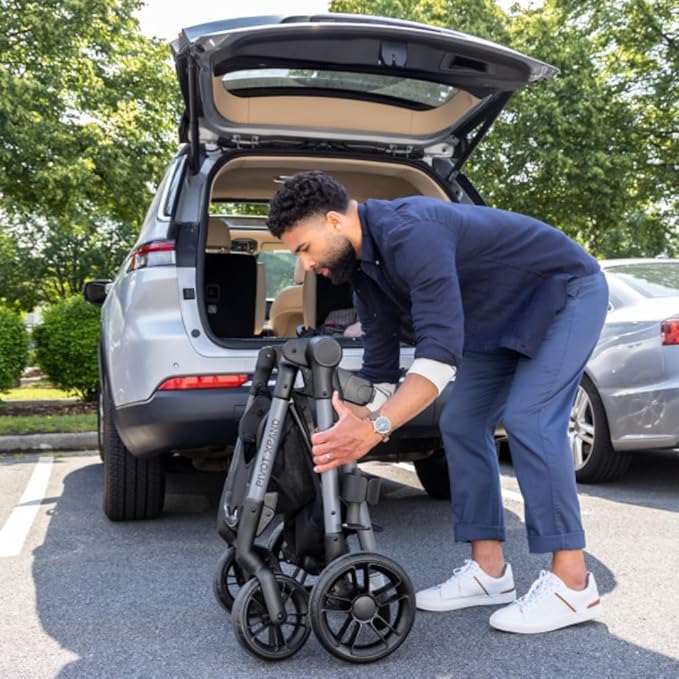 Evenflo Pivot Xpand Modular Travel System with LiteMax Infant Car Seat with Anti-Rebound Bar (Sabino Gray)