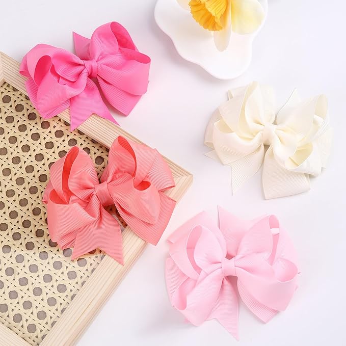 20PCS Oaoleer 4.5inch Layered Grosgrain Ribbon Hair Accessories: Alligator Clips, Barrettes for Baby Girls, Infants, Toddlers, Kids, and Teens (Style-B)