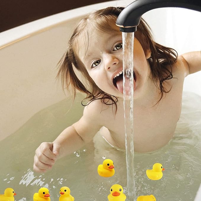CICITOYWO Yellow Rubber Ducks, 30pcs Preschool Small Bath Toys Bathtub Floating Duckies Gift for Baby Shower Infants Kids Toddler Party Decoration (Small)