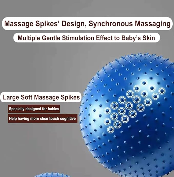 Large Sensory Massage Ball for Kids, 2 Pack 33.5" 85cm Pink Bouncy Exercise Balls for Toddlers, Big Inflatable Toys with Tactile Spikes, Outdoor Giant Yoga Balls, Large Beach Ball