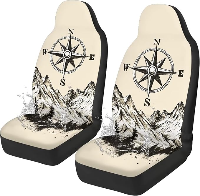Peak Waterproof Car Seat Cover Anti-Slip Back Fabric Automobile Front Seat Covers Easy to Install All-Season Protection Universal Vehicle Accessories