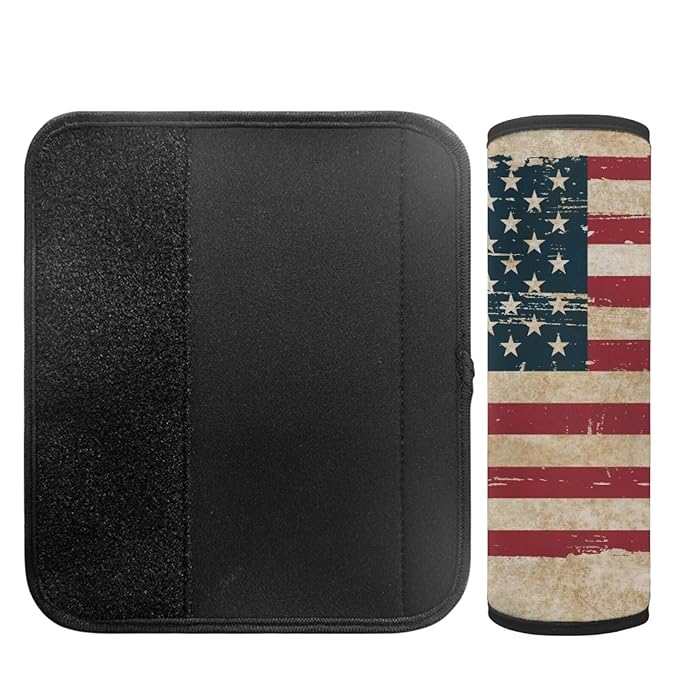Biyejit Baby Strap Cover, Stroller Strap Cover, Vintage American Flag Car Seat Strap Covers 2 Pack, Car Seat Straps Shoulder Pads, Protect Neck and Shoulder for Baby Toddler Infant Boy Girl
