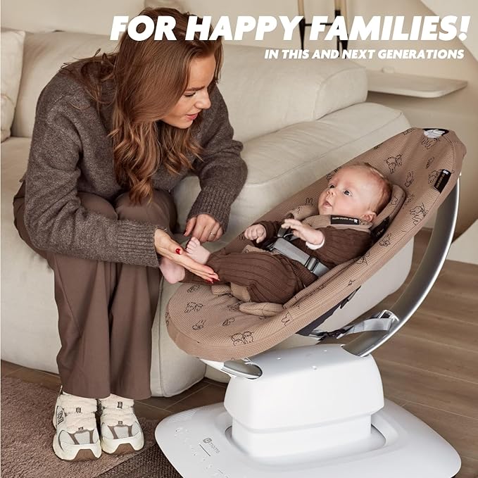 UKJE Protective Swing Cover Compatible with 4moms or MamaRoo 5, Multi-Motion Baby Swing, Baby Swing Liners, Baby Rocker Cover, Easy to Install, Easy to Wash, Handmade in Europe - Miffy