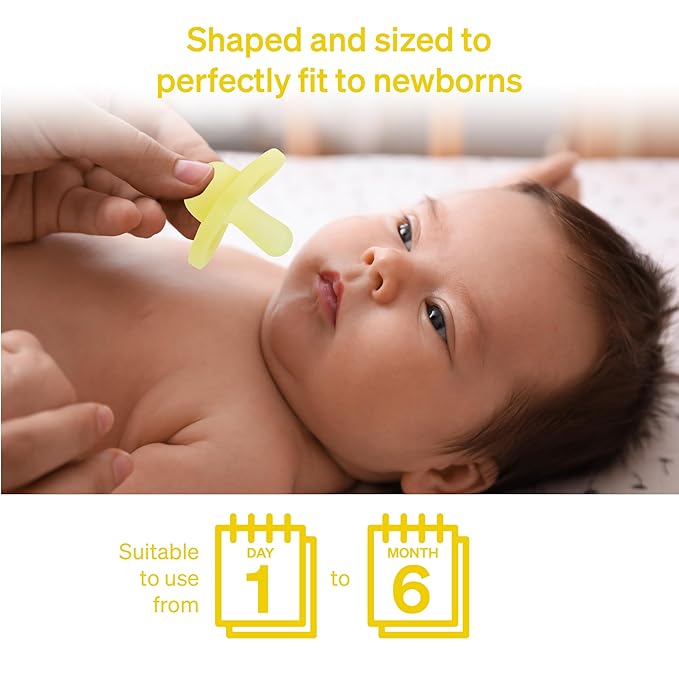 Full-Silicone Pacifier by LoveNoobs, 4 Pack, Pacifiers 0-6 Months, Baby Starter Kit, Newborn Silicone Dummy, Orthodontic, Teething Soothers, Newborn Gift