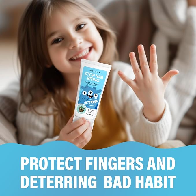 Nail Biting Treatment for Kids,Thumb Sucking Deterrent Cream, Nail Biting Prevention for Kids, Toddlers, Children Help Stop Sucking Thumb, Natural Plant Bitter Formula for Gentle Care, 60ML