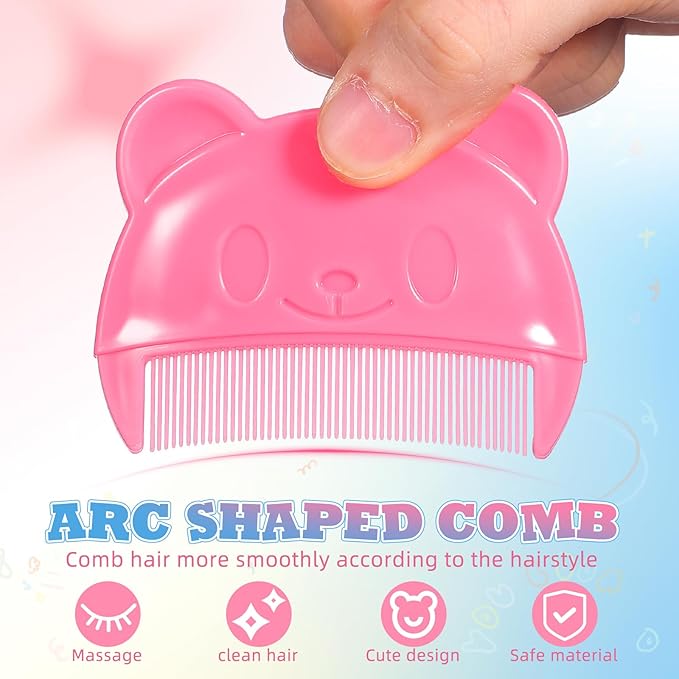 Toyvian 2Pcs Baby Hair Combs: Plastic Cute Cradle Cap Comb for Babies - Gentle Touch & Easy to Hold- Bear Shaped Bath Brush for Newborn Baby Cradle Cap Dandruff (Random Color）