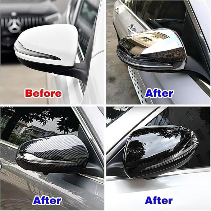Compatible For Mercedes Benz B C E S GLA GLB GLC W247 W205 W213 W222 H247 X247 X253 Car Side Rearview Mirror Refit Cover Trim Anti Scratch(LHD Chrome Color)