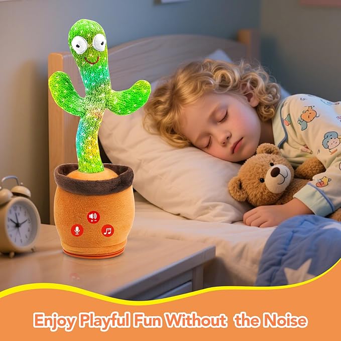 Baby Toys Dancing Talking Cactus Toy with Adjustable Volume, Boys Girls Gifts Interactive Singing Mimicking Repeating Cactus, for Toddlers 0-18 Months Christmas Birthday Easter Basket Stuffers