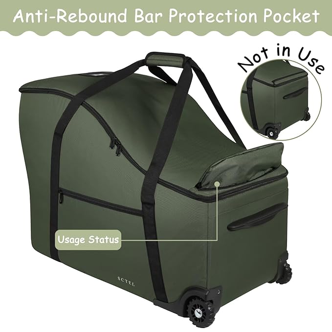 SCTEL Infant Car Seat Travel Bag for Airplane Compatible with Doona Car Seat Stroller and Base, Fit All Nuna Pipa Car Seat and Base, Padded Carseat Travel Bag, Airport Gate Check Bag
