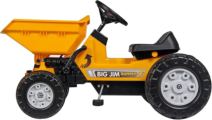 Big: Jim Dumper Ride-On - Tractor Farm & Construction Toy Vehicle, Truck w/Tipping Bed, Steering Wheel, Horn, Adjustable Seat, Outdoor Play, Kids 3+