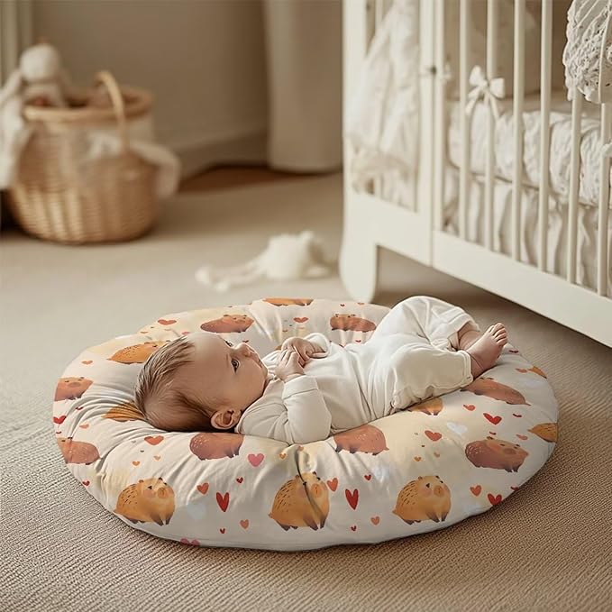 Newborn Lounger Cover, Removable Newborn Lounger Cover Soft Baby Lounger Slipcover Reusable Infant Lounger Pillow Cover for Boys Girls Capybara