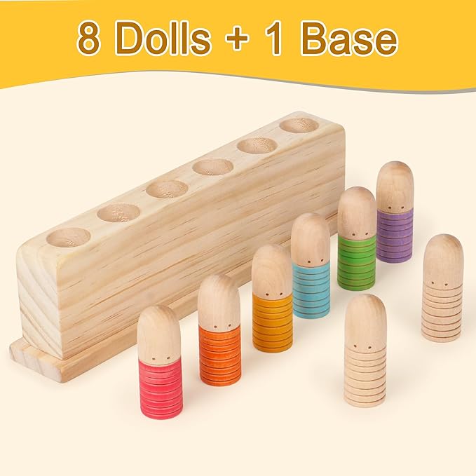 ALLABC Baby Pop Up Doll Cause and Effect Toys for Kids Ages 3-5 Preschool Games Wooden Montessori Toys for Toddlers 1-2-3