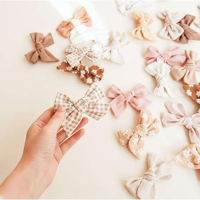 Niceye 24 PACK Baby Girl Hair Clips Set, Hair Bows Barrettes Handmade Accessories Alligator Clip for Babies Infant Toddlers Kids in Pairs