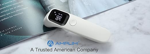 Amplim Baby Thermometer No Touch, Infrared Forehead Thermometer for Babies, Kids and Adults, Fast 1 Second Reading, Quiet Night Use, LED Display, Fever Alert, F/C Switchable for Home and Travel