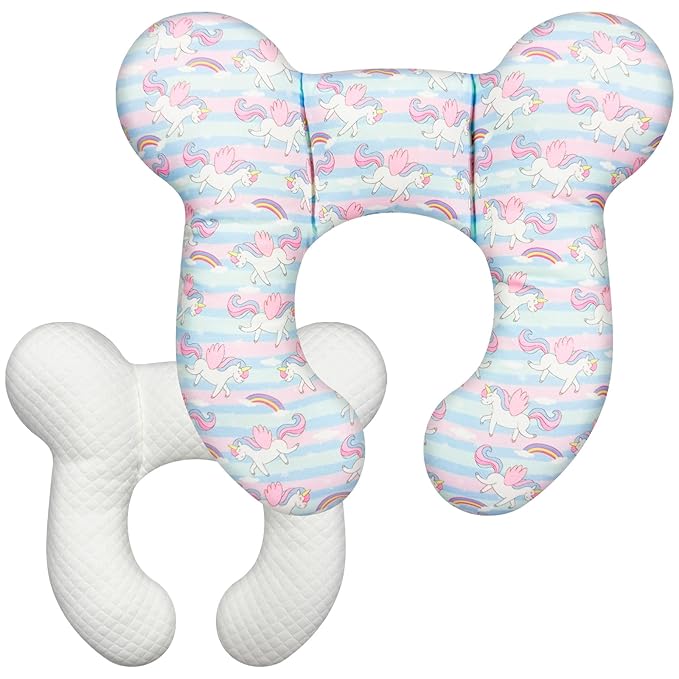 Baby Neck Pillow - Upgraded Baby Support Travel Head Pillow, Portable Headrest for Toddlers & Children for Car Rides, Planes, Road Trips (A5)