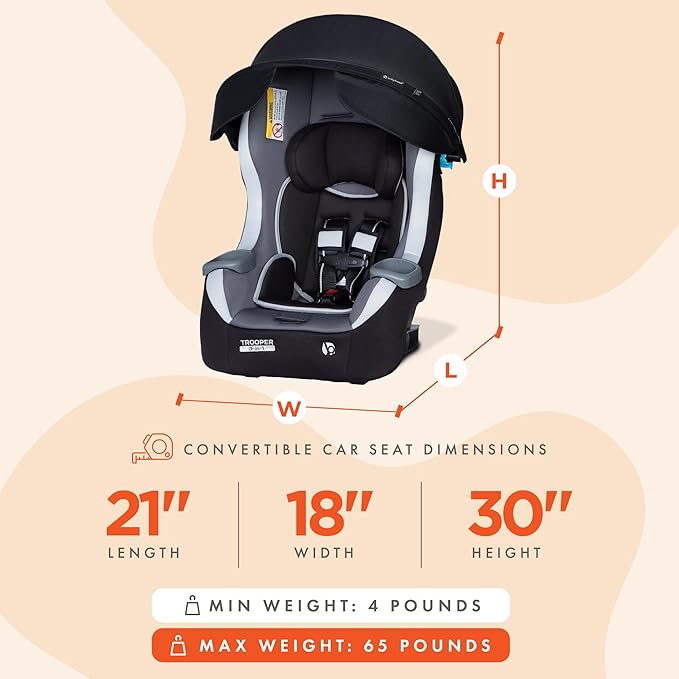 Baby Trend Trooper™ Plus 3-in-1 Convertible Car Seat with Canopy, Dash Twilight