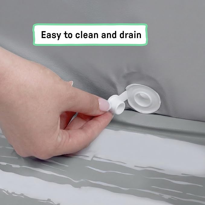 Ingenuity Tuckaway Toddler Folding Tub, Converts Shower to Tub, Folds to Store, Easy to Clean, No Assembly Required, Portable Baby Bathtub for Travel, 12M-5Y, Gray