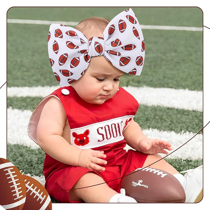 YanJie 7'' Baby Girls Headbands Football Sports Bow Wide Headbands Hairbands Game Day Sports Hair Accessories Gift for Newborn Infant Toddlers Kids