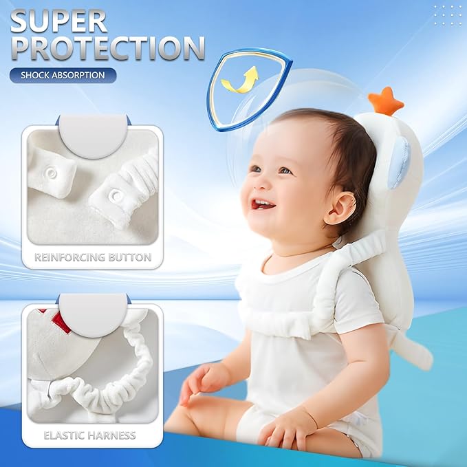 Baby Walker Head Protector Backpack Toddler Adjustable Head Protection Safety Pad for 5-24 Months Learning Walking Crawling Astronaut