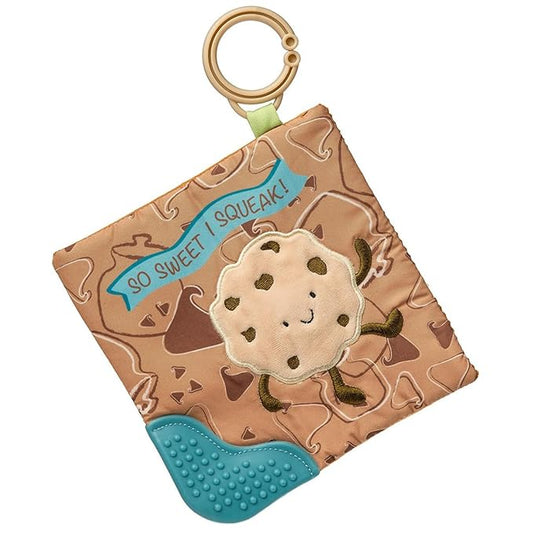 Mary Meyer Sweet Soothie Crinkle Teether Toy with Baby Paper and Squeaker, 6 x 6-Inches, Chippy Cookie