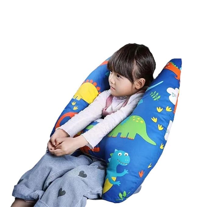 Generic Car Seat Belt Pillow and Adjuster Kit for Kids, Travel Pillow Headrest Neck Support Cushion Seatbelt Cover and Safety Strap Protection Pad for Body Protector Rest (Dinosaur)