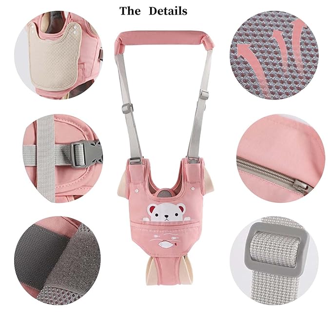 KIYUMI Baby Walking Harness Adjustable Handheld Kids Walker Helper Assistant Belt for Learning Walk Trainer Tool Walking Wing,Green