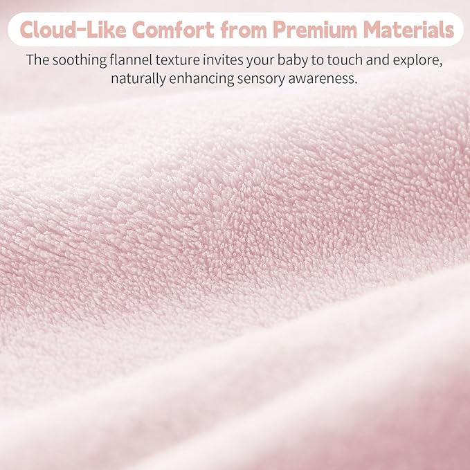 Velvet Baby Play Mat for Floor, 1.3" Thick Elasti-Foam 47"×47" Playpen Mat with Removable & Washable Velvet Cover for Toddler, Infant,Kids, Non-Slip Crawling Mat for Tummy Time (Pink)