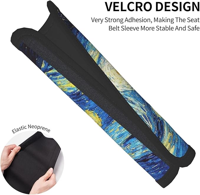 Starry Sky Print Seatbelt Pads Fits Cars Trucks SUV Sedans Air Permeability Car Seatbelt Strap Cover, Auto Interior Accessories Protector