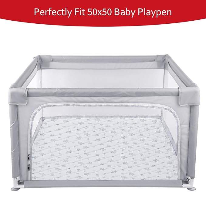 Premium Foam Baby Play Mat, 50''x50'' Playpen Mat, One-Piece Crawling Mat for Babies, Infant and Toddler, Baby Floor Play Mat