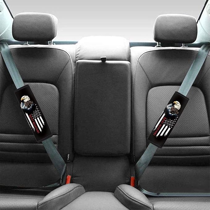 AFPANQZ Eagle 250 Years Car Seat Belt Pads Covers Harness Shoulder Straps Pad Cushion Safety Seatbelt Pillow Cover for Adults Comfortable Driving Adjustable Universal Fit