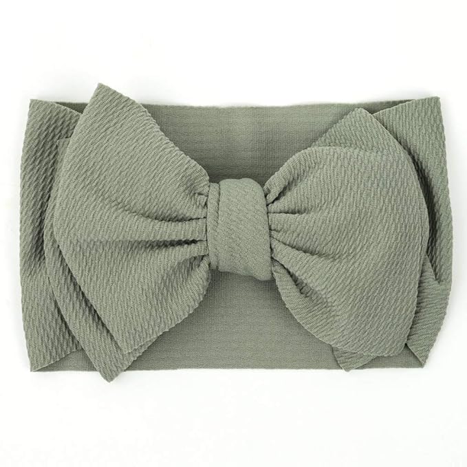 KIDOCHEESE Oversized Baby Headbands with Bows - Elastic Nylon Hairbands, Head Wraps and Hair Accessories for Newborns, Infants, Toddlers and Kids