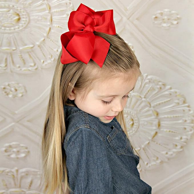 Choicbaby 18pcs 6 Inch Hair Bows for Girls Large Hair Bows with Alligator Clips Toddler Hair Accessories for Baby Girls Kids Teens