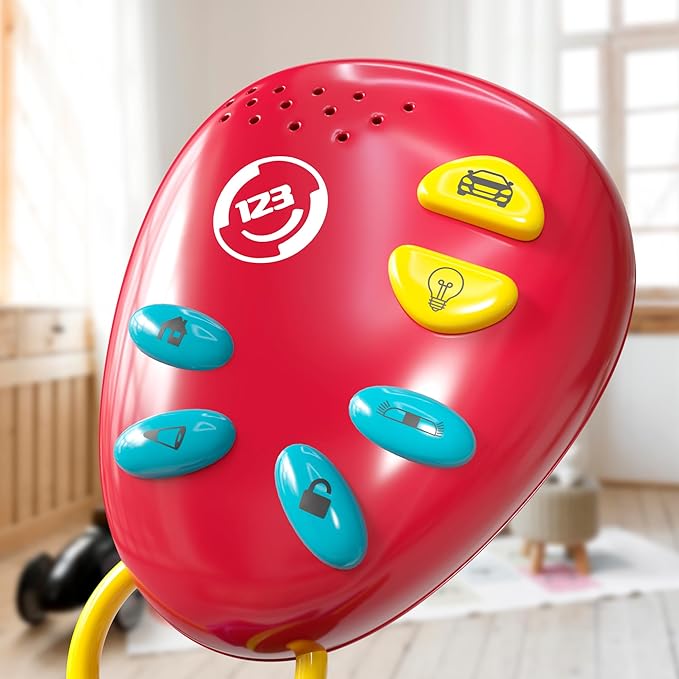 Lollipop Kids Car Keys Sensory BabyToy: Teething Keys, Baby Rattle, All in One! Sensory Toys for Babies and Toddlers. Adventure Ready Batteries Included