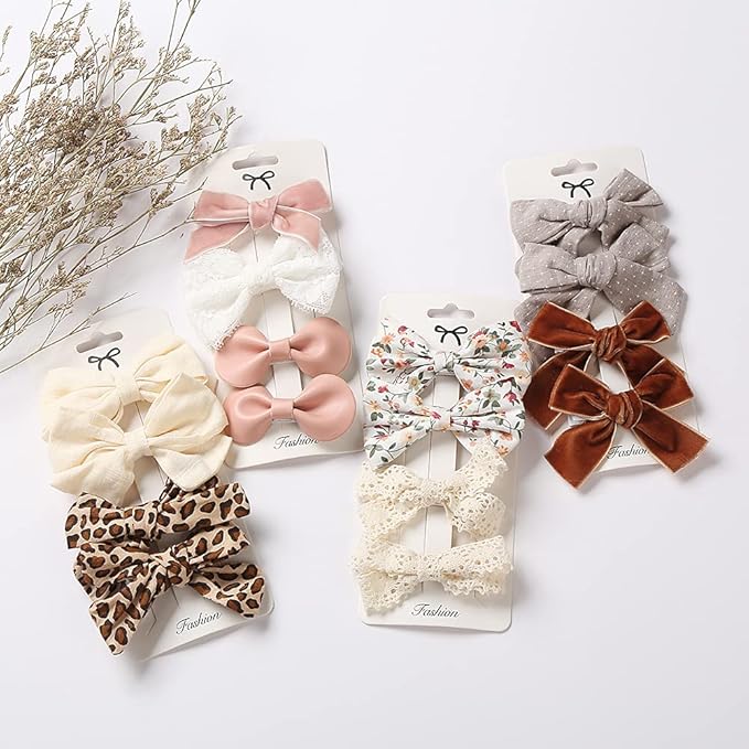 Baby Hair Clips Fully Lined Non Slip Hair Pins Baby Girls Hair Bows Barrettes Hair Accessories for Little Girls Infants Toddlers