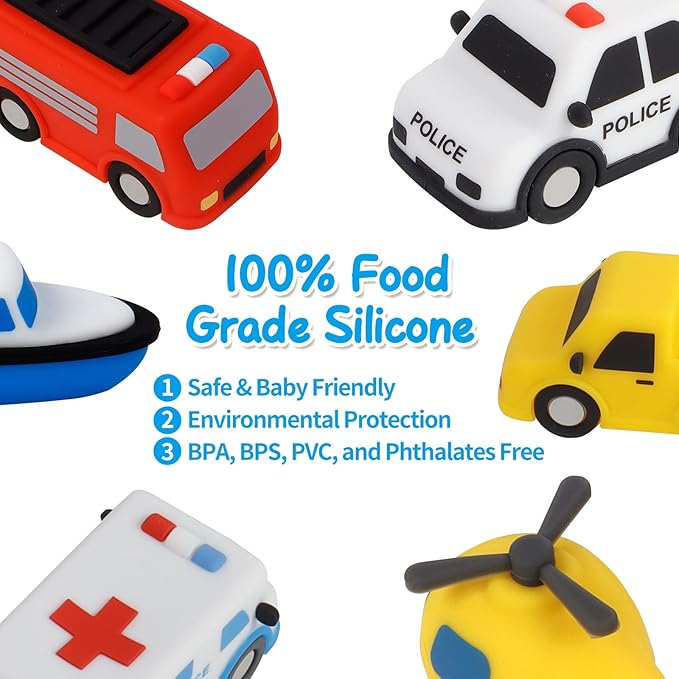 Light Up Bath Toy -Tow Truck, 100% Food Grade Silicone Bathtub Toys, Shake-Activated Light Up Airplane Toy Flash & Lights Color Change, Soft & Squeezable for Baby&Toddler (1 Pack)