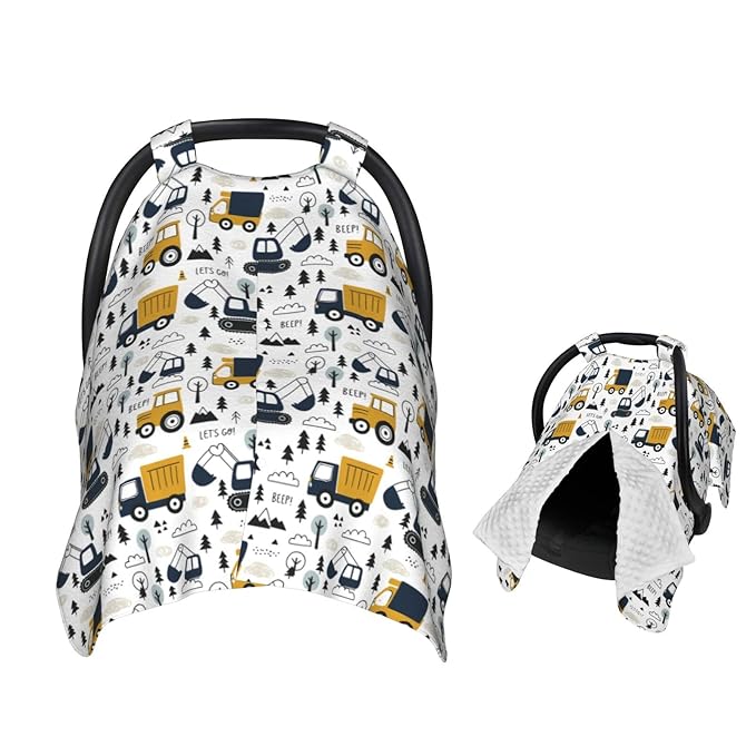 Cars Truck Tractor Baby Car Seat Canopy Nursing Cover for Newborn Car Seat Breastfeeding Covers Blanket Newborn Shower Gift