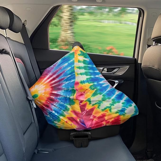 Youngerbaby Tie Dye Nursing Cover for Newborns Breastfeeding Cover Scarf Baby Car Seat Covers Infant Stroller Cover Carseat Canopy for Girls and Boys Full Coverage