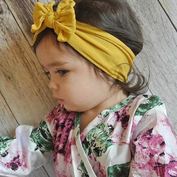 Baby Girl's Toddler Bow Knot Headbands Soft Nylon Headband for Daily Life Birthday Party Photography (Green)