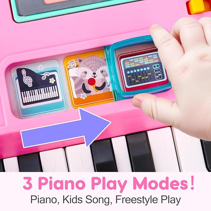 Baby DJ Table for Toddlers 1-3 with Music & Light, Musical Baby Piano Toys 6-9-12-18 Months Toddler Activity Table Music Instruments Learning Toys for 1 Year Old Girl First Birthday Gifts Age 0-2