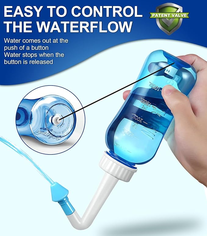 Nasal Shower, Nose Rinse and Nose Cleaner, Nose Shower Children Blue, Includes Temperature Measurement Sticker, Easy to Clean Nose Rinse Can for Adults and Children for a Free Nose Neti Pot