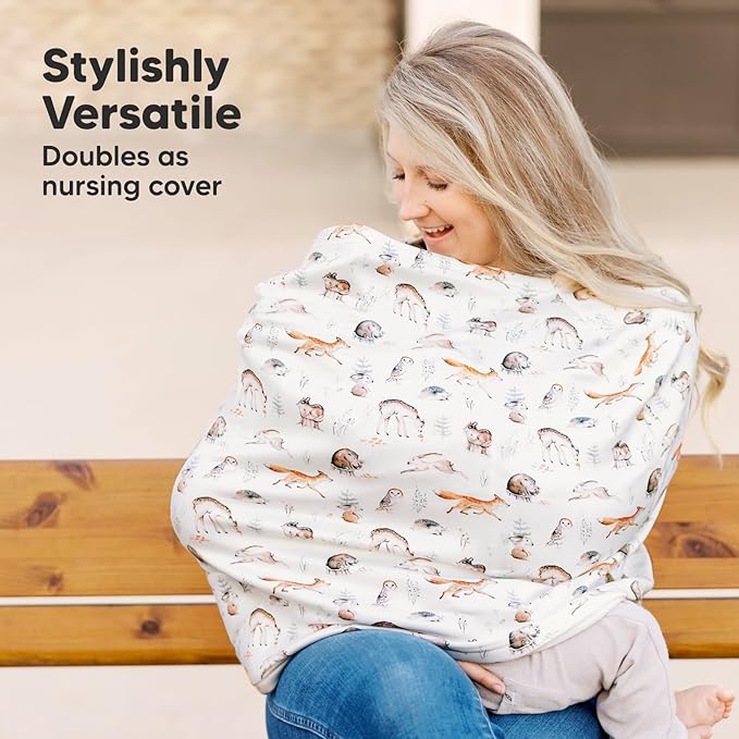 KeaBabies Winter Car Seat Cover Baby, Newborn - Universal Fit Infant Carseat Covers Baby Girl, Boy, Breathable, Lightweight Blanket, Easy to Use Stroller Canopy, Rain,Wind,Sun Shade(Arcadia)