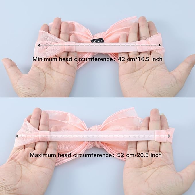 Lace Big Bow Baby Girls Headband Floral Hair Band Toddlers Newborn Infants Christening Baptism Party Hair Accessories for 6-36 Months Elastics Hairband (Style 6)