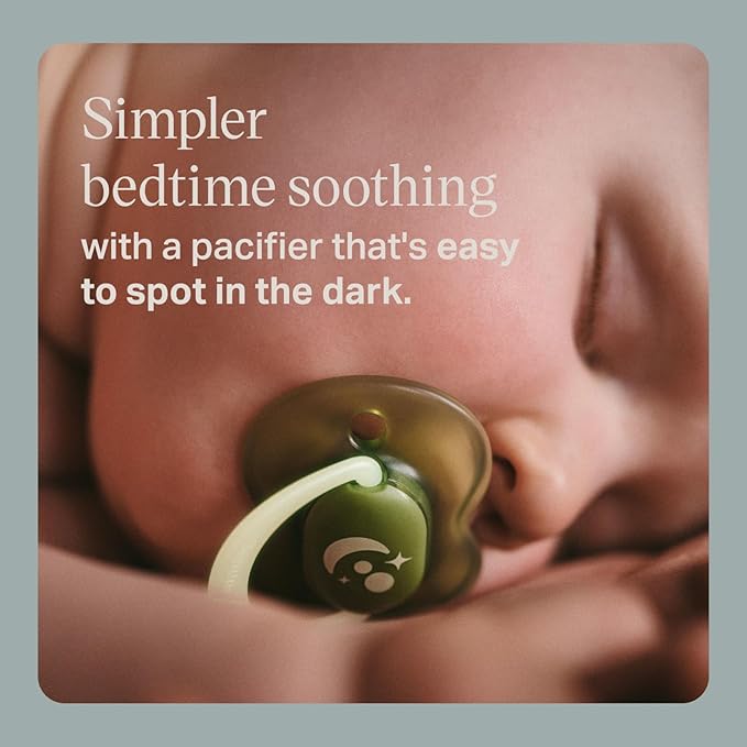 Tommee Tippee NightGlow Pacifiers, 18-36 Months, Glow in the Dark, Symmetrical Nipple, 100% BPA Free Silicone, Dishwasher and Sterilizer Safe, Twilight Tones, Pack of 4