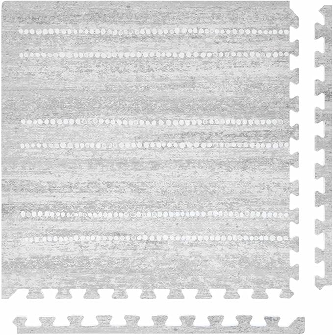 House of Noa Play Mat – 4x6 Dove Aspen – Set of 6 Tiles – Cushioned EVA Foam Play Mat for Floor, Soft Interlocking Mats for Hard Floors