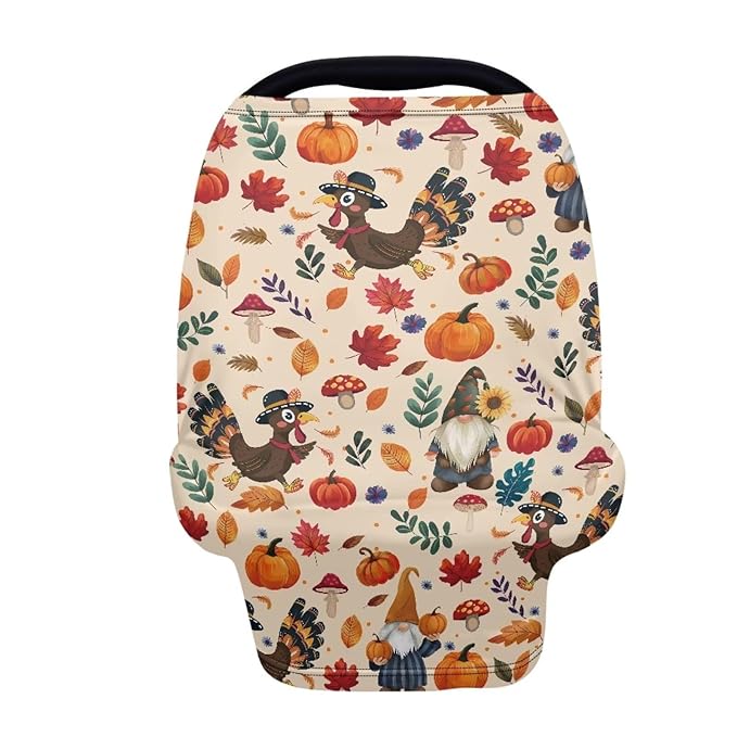 Forchrinse Blue Hummingbird Floral Baby Car Seat Cover Soft Stretchy Breastfeeding Nursing Cover Multi Use Cover for Shopping Cart/High Chair/Stroller